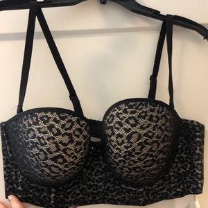 Freya multi-way long line Bustier Bra | Blk “Wilder” 36DD | straps/strapless NWT